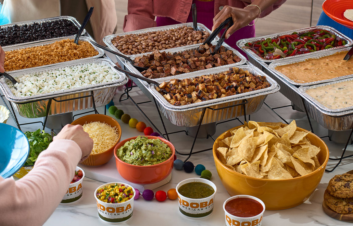 Qdoba mexican catering meal